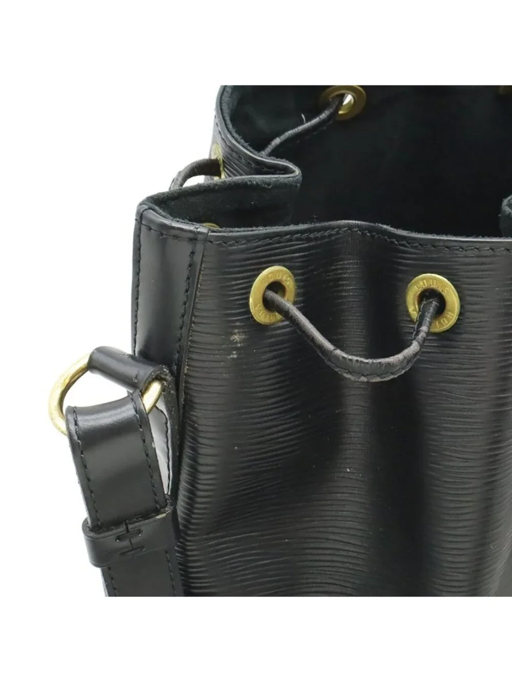 Louis Vuitton Epi Noe Shoulder Bag Drawstring Noir Black Gold
